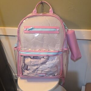 Steve Madden Clear Kids Backpack in Pink and Light Blue